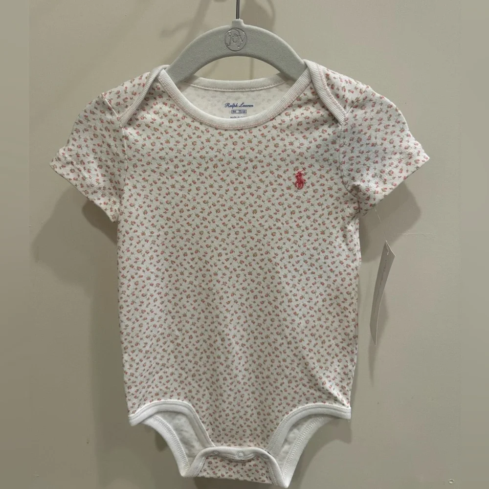 Ralph Lauren Baby Girl 9 Month Floral Onsie - Picture 1 of 3